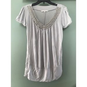 Embellished Light Gray Top